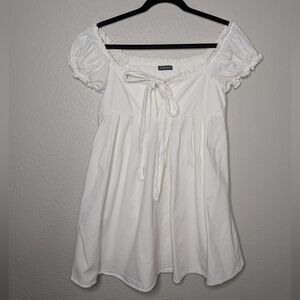 Style Staple Womens White Off Shoulder Coquette Dainty Babydoll Mini Dress S